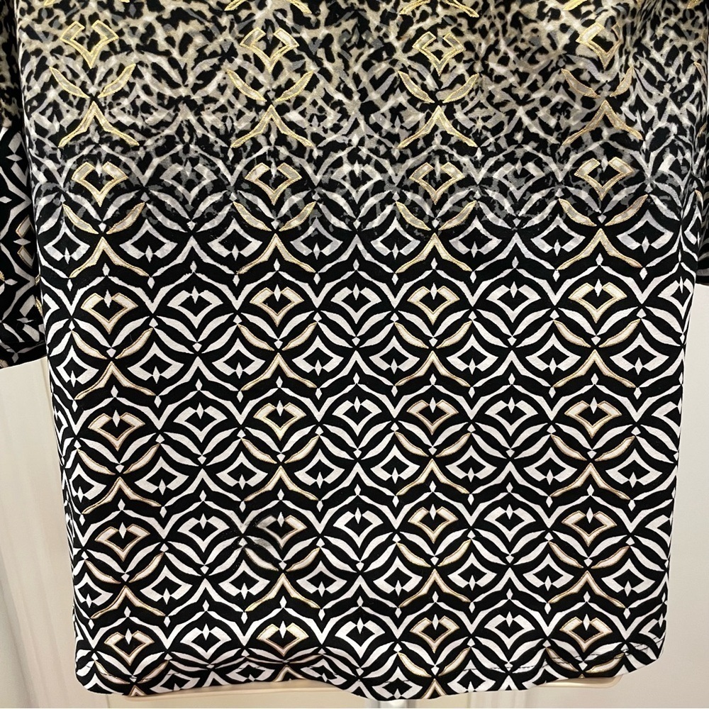 Investments Mixed Print Top Leopard & Geometric Pattern Sz M - Picture 9 of 13